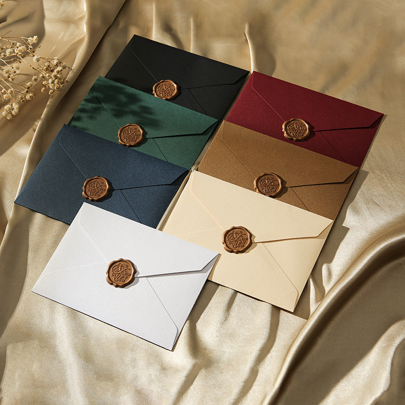 Wax Seal Stamp Kit - 10er-Set 16x11cm Grußkarten mit Leinenstruktur, klassische