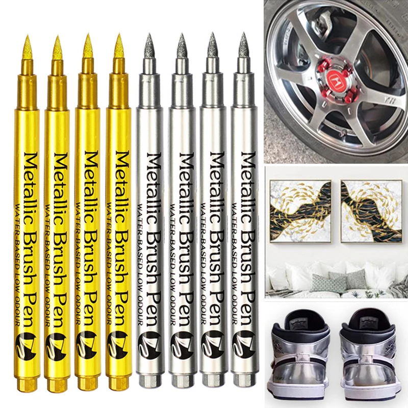 Whiteboard Marker Set - Metallic-Markierungsstift-Set, Gold, Silber, Weiß, Farben, Pinselstift,