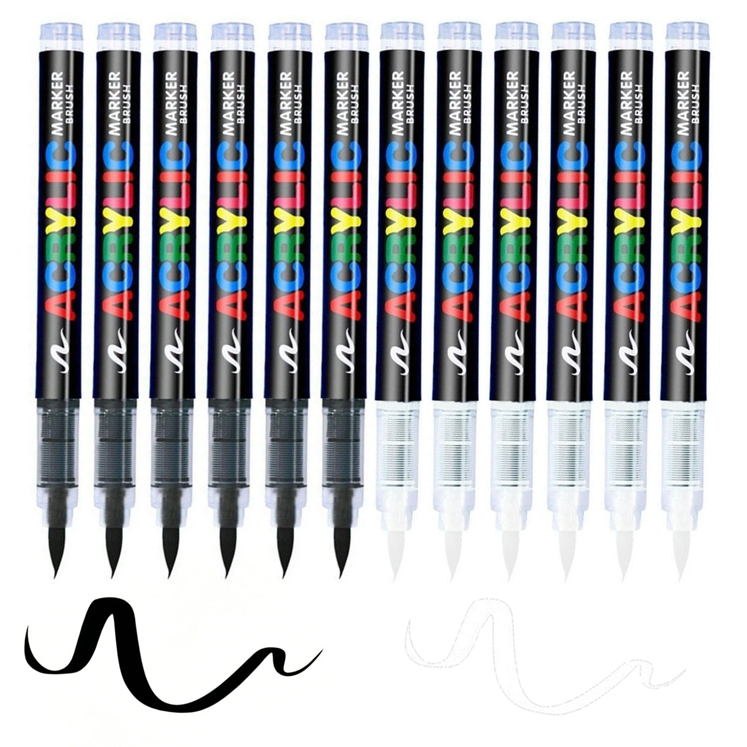 Whiteboard Marker Set - 12-teiliges Premium-Set mit schwarzen/weißen Acryl-Markern mit