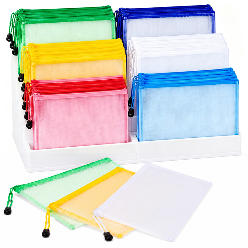 Portfolio Folder Zip - 5/20 Stück A4/A5 Netz-Reißverschlusstaschen, transparente und