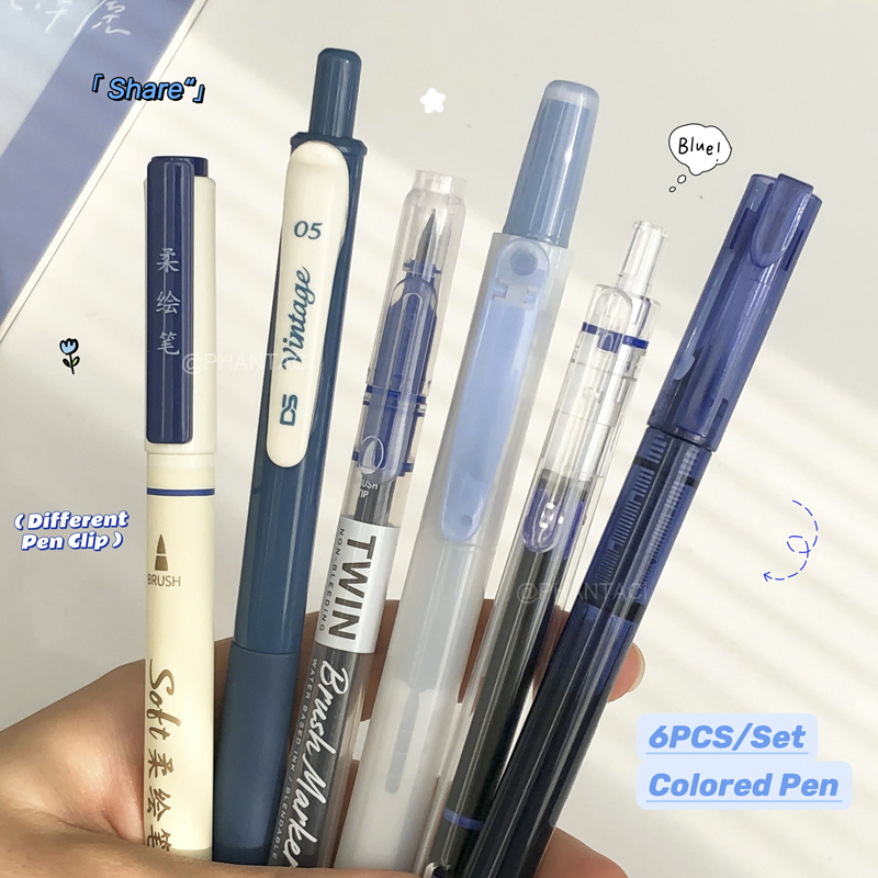 Pentel Pen Energel - 6-teiliges Farbiges Kalligrafie-Stift-Set Verschiedene Stifttypen 0,5mm