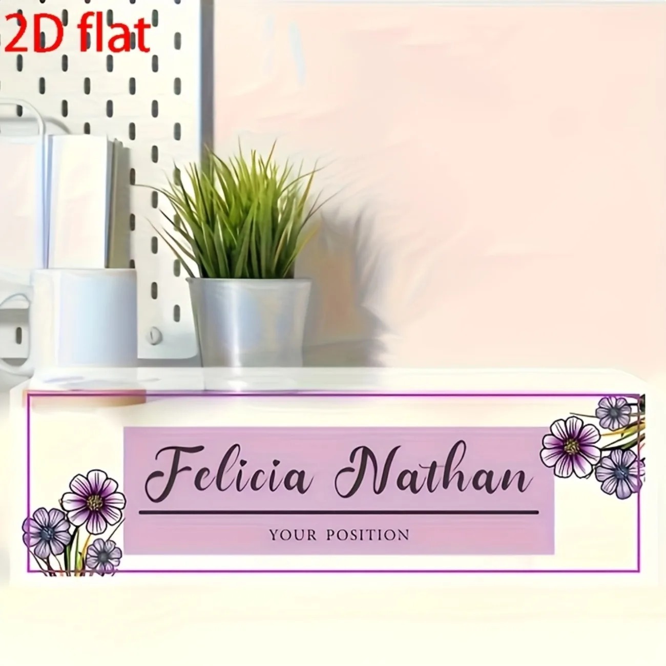 Elegantes rosa-lila florales A – Desk Name Plate Bewertung und Preis
