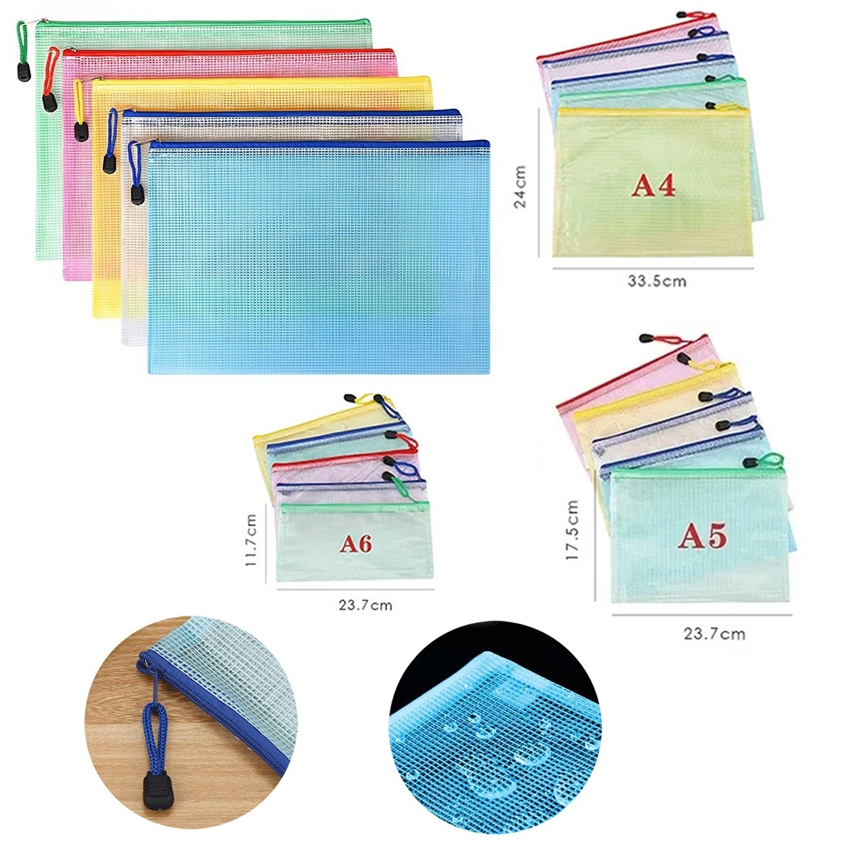 5-100PCS Schreibwaren Lagerung – Portfolio Folder Zip Bewertung und Preis